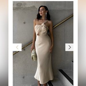 BillyJ Sabine Midi Dress light gold
